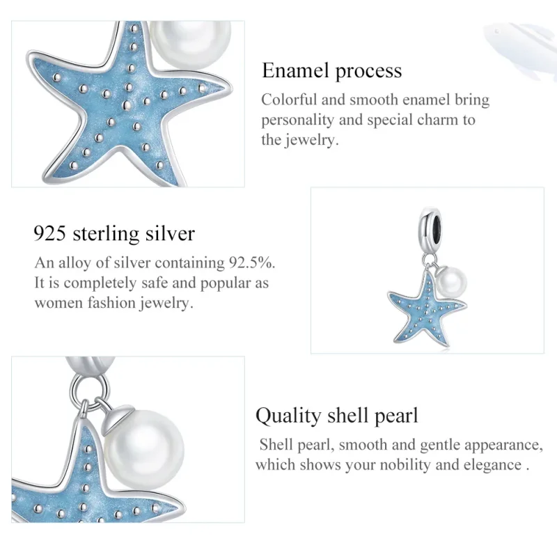 (immagine per) Charm Pendente tipo Pandora Stella di mare blu - SCC1807 - Visualizza 7