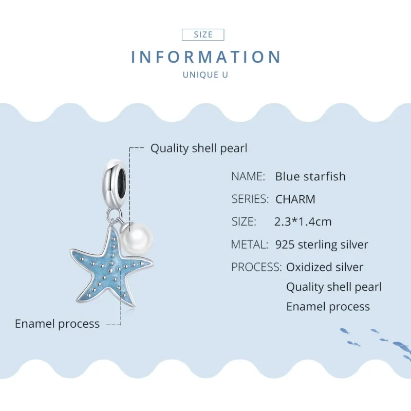 (immagine per) Charm Pendente tipo Pandora Stella di mare blu - SCC1807 - Visualizza 8