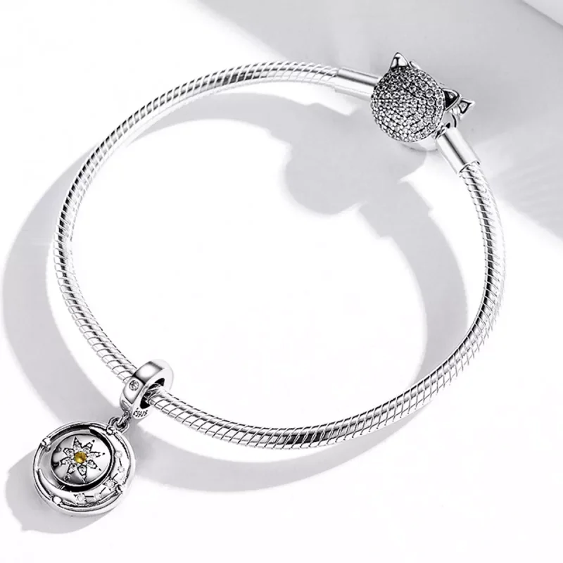 (immagine per) Charm Pendente tipo Pandora Stelle e flusso lunare - BSC477 - Visualizza 3