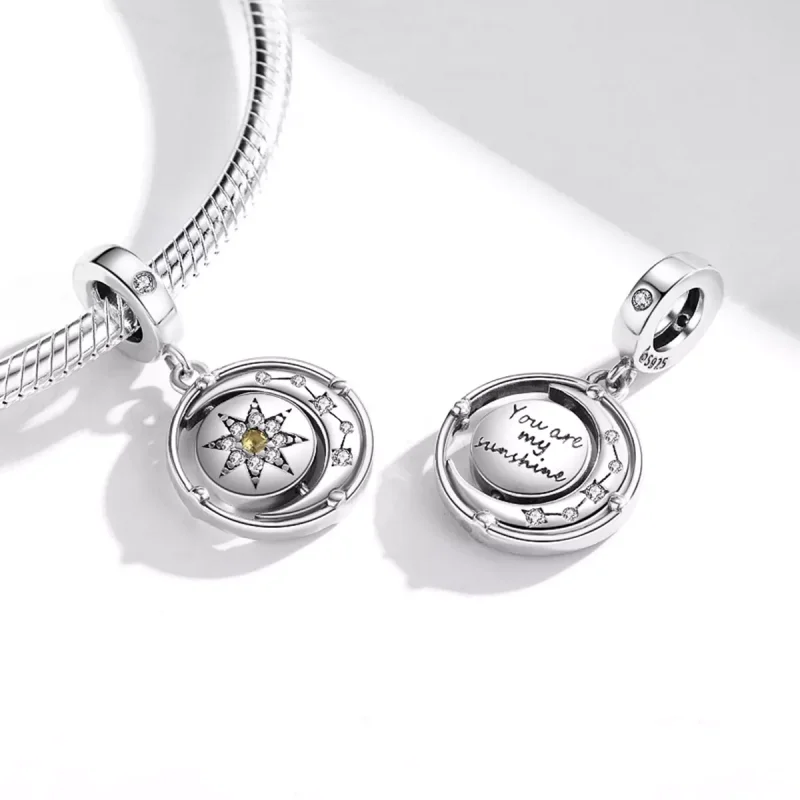 (immagine per) Charm Pendente tipo Pandora Stelle e flusso lunare - BSC477 - Visualizza 4