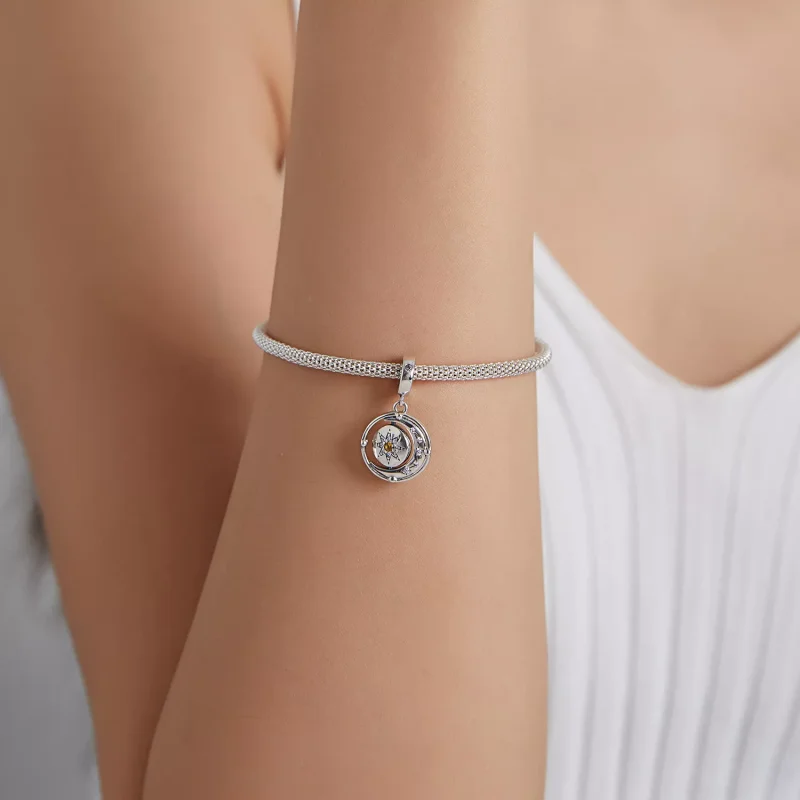 (immagine per) Charm Pendente tipo Pandora Stelle e flusso lunare - BSC477 - Visualizza 5