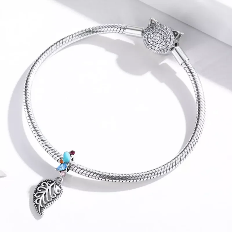 (immagine per) Charm Pendente tipo Pandora Stile Foglie - BSC455 - Visualizza 3