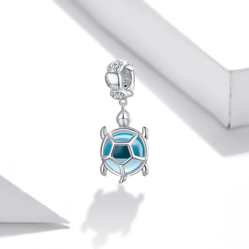 (immagine per) Charm Pendente tipo Pandora Tartaruga in vetro di Murano blu - SCC1804 - Visualizza 2