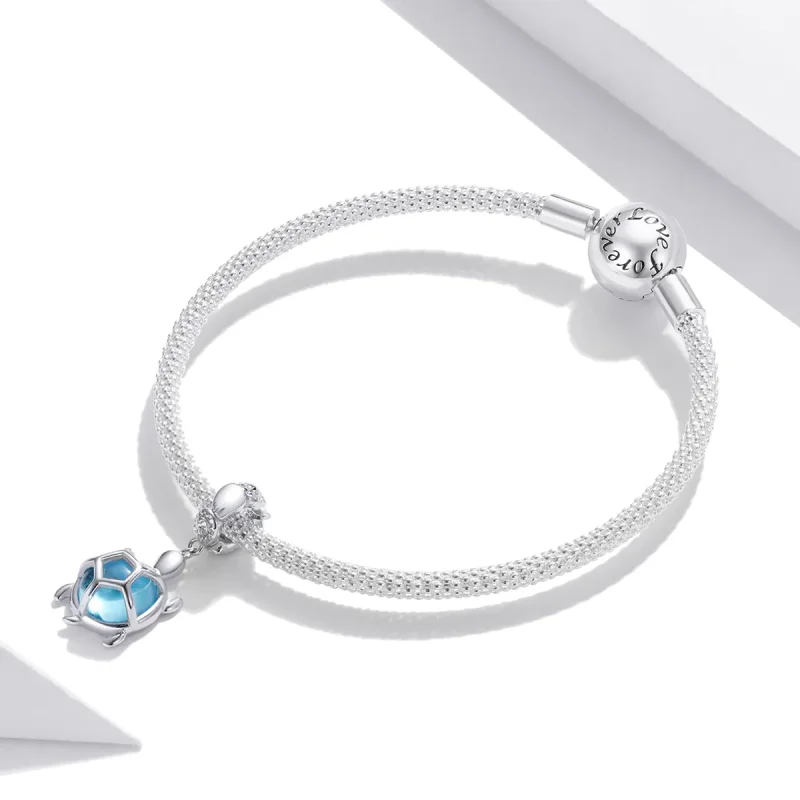 (immagine per) Charm Pendente tipo Pandora Tartaruga in vetro di Murano blu - SCC1804 - Visualizza 3