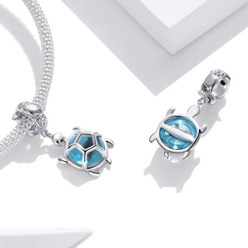 (immagine per) Charm Pendente tipo Pandora Tartaruga in vetro di Murano blu - SCC1804 - Visualizza 4
