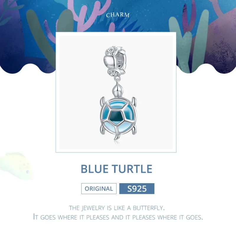 (immagine per) Charm Pendente tipo Pandora Tartaruga in vetro di Murano blu - SCC1804 - Visualizza 6