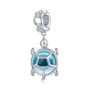 (immagine per) Charm Pendente tipo Pandora Tartaruga in vetro di Murano blu - SCC1804