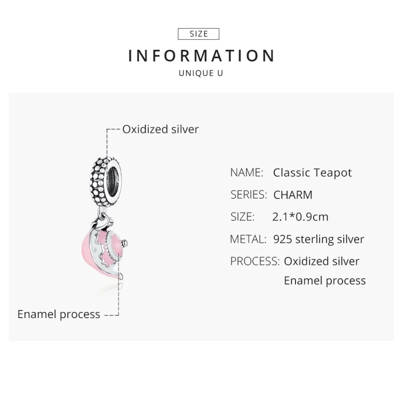 (immagine per) Charm Pendente tipo Pandora Teiera classica - SCC1492 - Visualizza 8