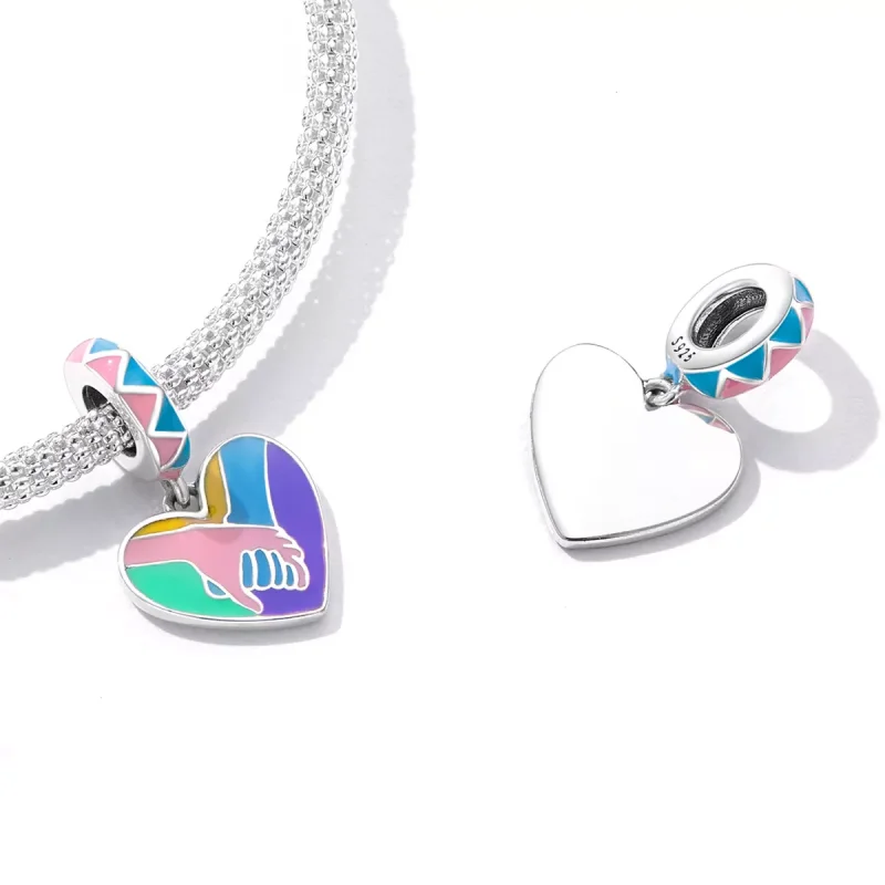(immagine per) Charm Pendente tipo Pandora Tenersi per mano con amore - SCC2220 - Visualizza 5