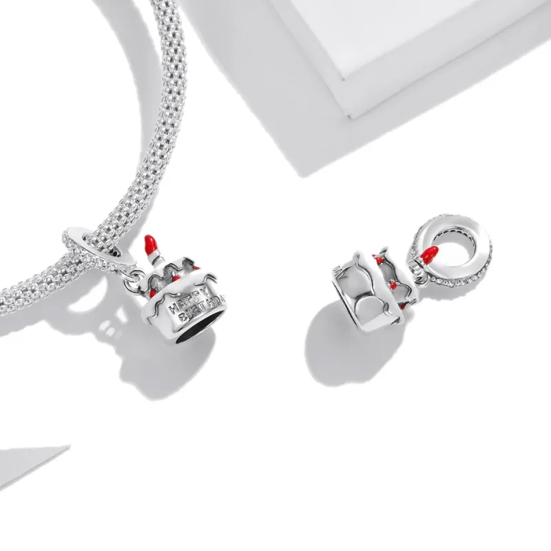 (immagine per) Charm Pendente tipo Pandora Torta di compleanno - SCC1848 - Visualizza 4
