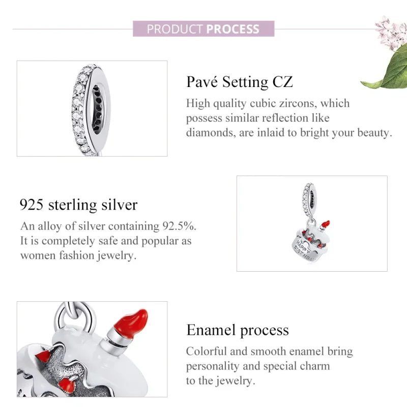 (immagine per) Charm Pendente tipo Pandora Torta di compleanno - SCC1848 - Visualizza 6