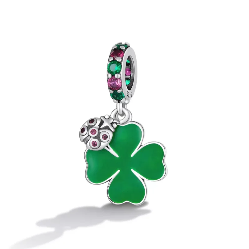 (immagine per) Charm Pendente tipo Pandora Trifoglio Coccinella - SCC2187 - Visualizza 2