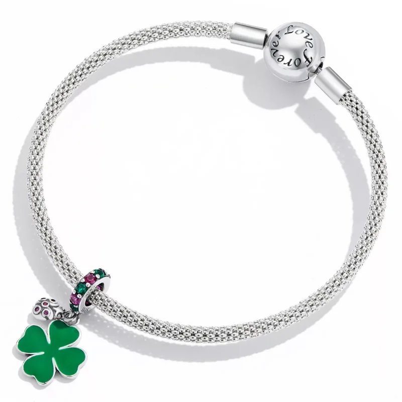 (immagine per) Charm Pendente tipo Pandora Trifoglio Coccinella - SCC2187 - Visualizza 4