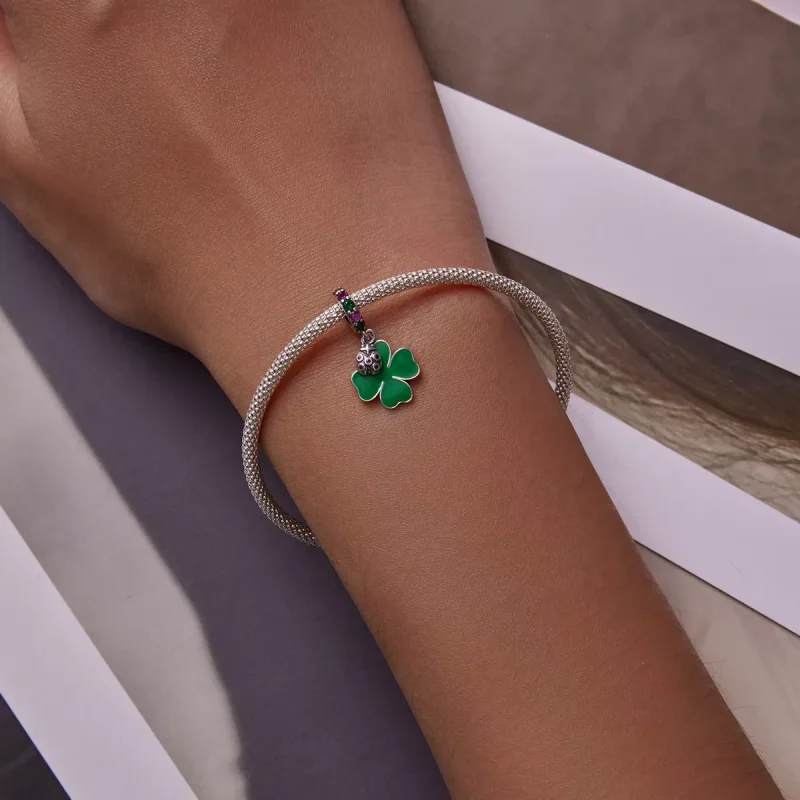 (immagine per) Charm Pendente tipo Pandora Trifoglio Coccinella - SCC2187 - Visualizza 5