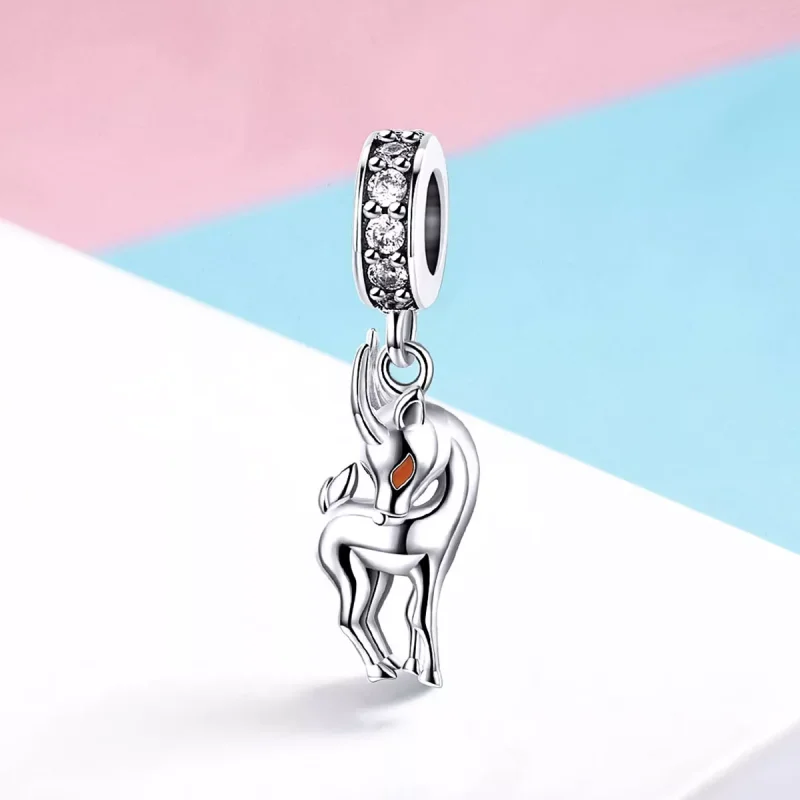 (immagine per) Charm Pendente tipo Pandora Ultima antilope tibetana - BSC046 - Visualizza 2