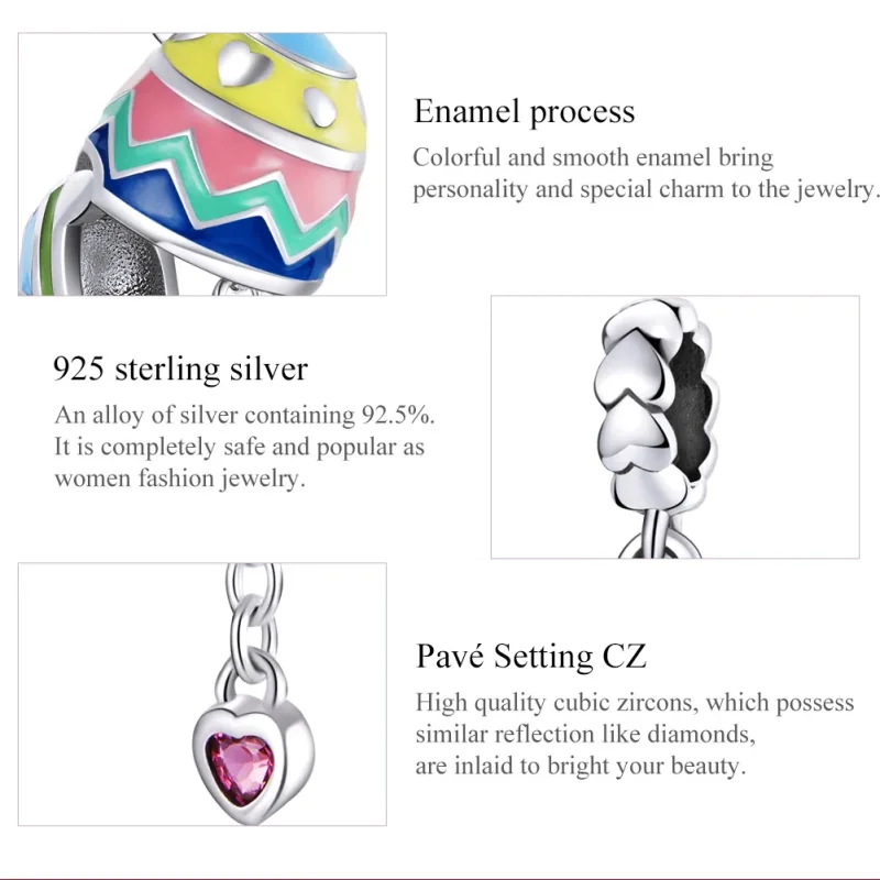 (immagine per) Charm Pendente tipo Pandora Uova fortunate - SCC1753 - Visualizza 7