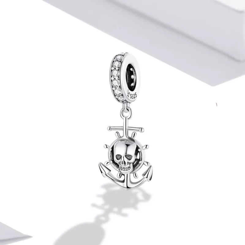 (immagine per) Charm Pendente tipo Pandora World Travel - Nave pirata scheletro - SCC2030 - Visualizza 2