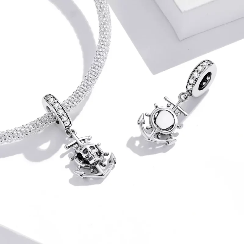 (immagine per) Charm Pendente tipo Pandora World Travel - Nave pirata scheletro - SCC2030 - Visualizza 4
