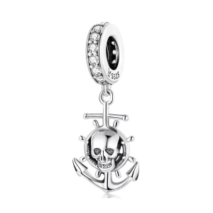 (immagine per) Charm Pendente tipo Pandora World Travel - Nave pirata scheletro - SCC2030