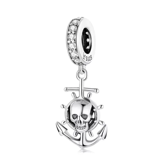 (immagine per) Charm Pendente tipo Pandora World Travel - Nave pirata scheletro - SCC2030
