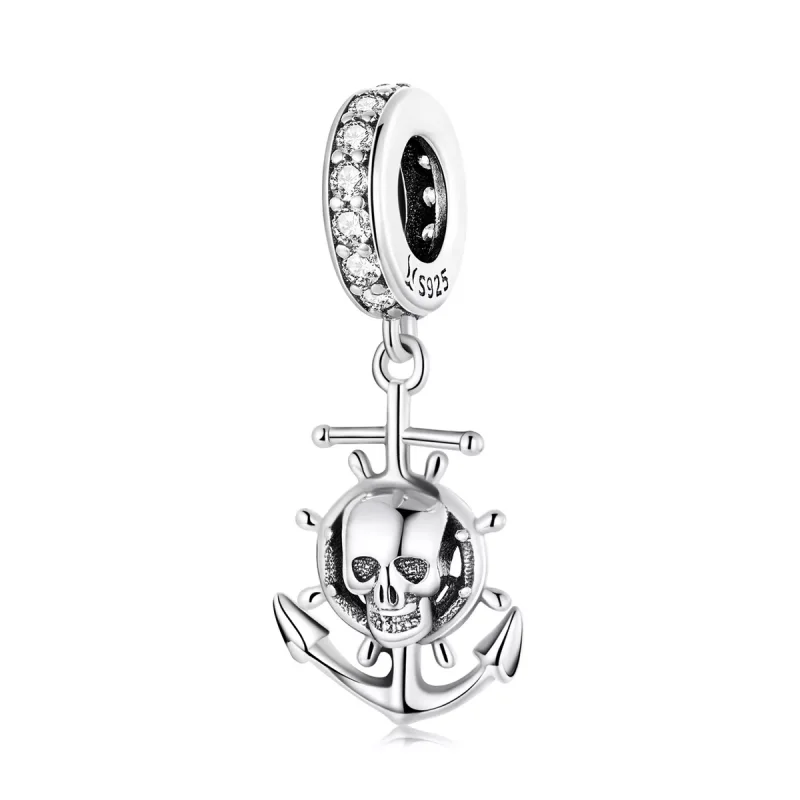 (immagine per) Charm Pendente tipo Pandora World Travel - Nave pirata scheletro - SCC2030