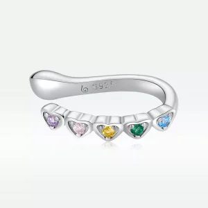 (immagine per) Orecchio Clip tipo Pandora Cuore arcobaleno - BSE573