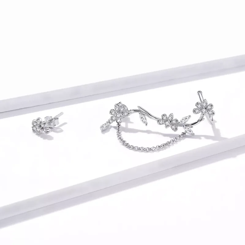 (immagine per) Orecchio Clip tipo Pandora Fiori Su Moshang - BSE476 - Visualizza 3
