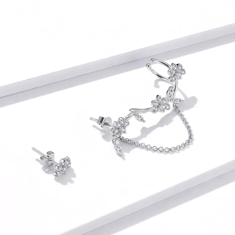 (immagine per) Orecchio Clip tipo Pandora Fiori Su Moshang - BSE476 - Visualizza 4