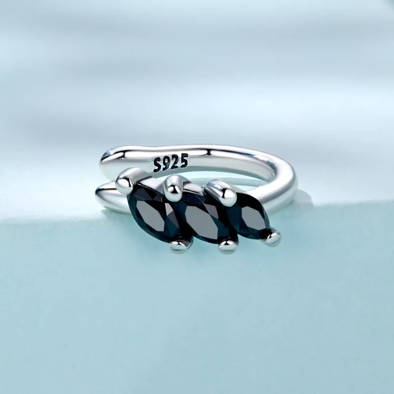 (immagine per) Orecchio Clip tipo Pandora Zircone nero - SCE1508 - Visualizza 2