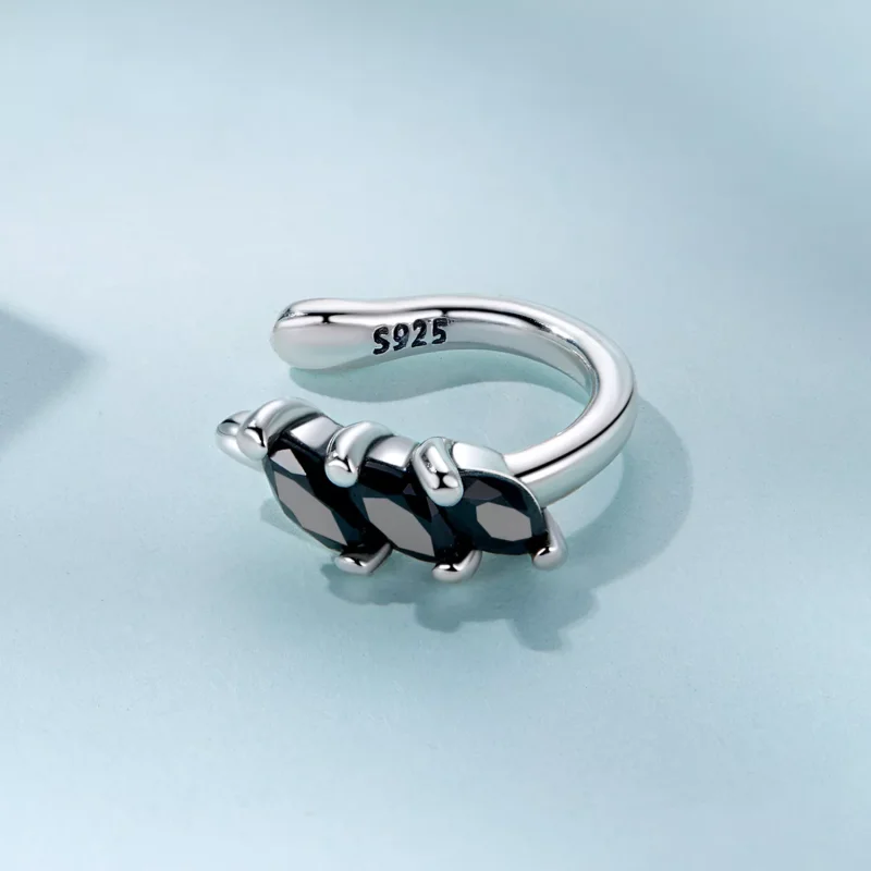(immagine per) Orecchio Clip tipo Pandora Zircone nero - SCE1508 - Visualizza 3