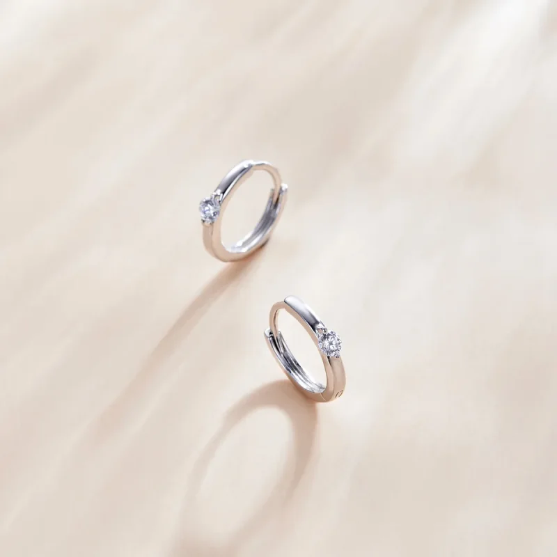 (immagine per) Orecchini a Cerchio tipo Pandora Diamante splendente - SCE1050-A - Visualizza 2