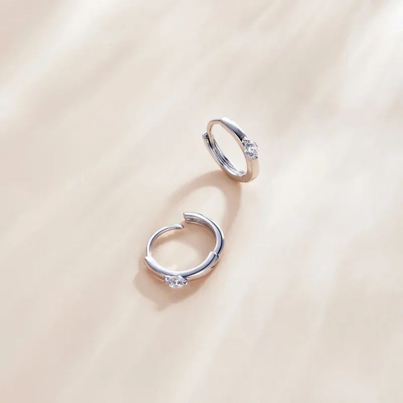 (immagine per) Orecchini a Cerchio tipo Pandora Diamante splendente - SCE1050-A - Visualizza 3