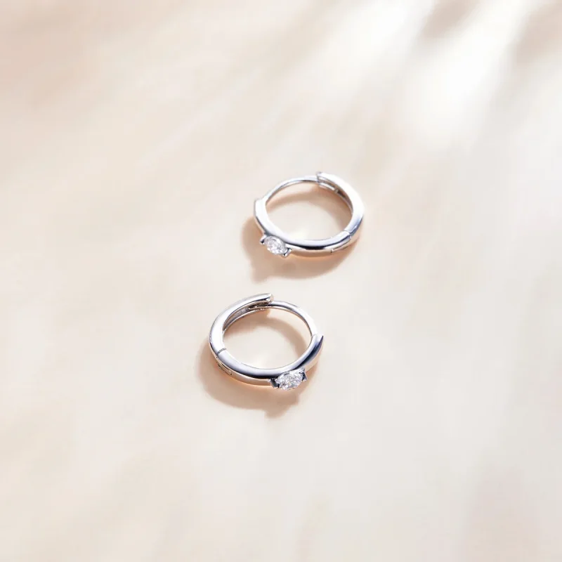 (immagine per) Orecchini a Cerchio tipo Pandora Diamante splendente - SCE1050-A - Visualizza 4