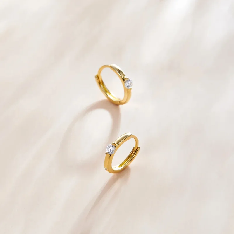 (immagine per) Orecchini a Cerchio tipo Pandora Diamante splendente - SCE1050-B - Visualizza 2