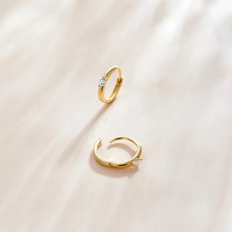 (immagine per) Orecchini a Cerchio tipo Pandora Diamante splendente - SCE1050-B - Visualizza 3
