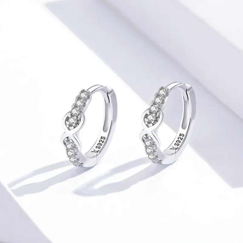 (immagine per) Orecchini a Cerchio tipo Pandora Simbolo dell'infinito - SCE872 - Visualizza 2