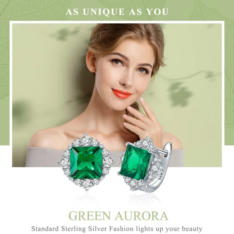 (immagine per) Orecchini a Lobo tipo Pandora Aurora Verde - SCE540 - Visualizza 2