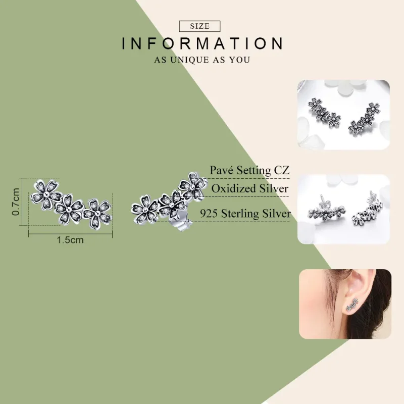 (immagine per) Orecchini a Lobo tipo Pandora Daisy contratta - SCE419 - Visualizza 4