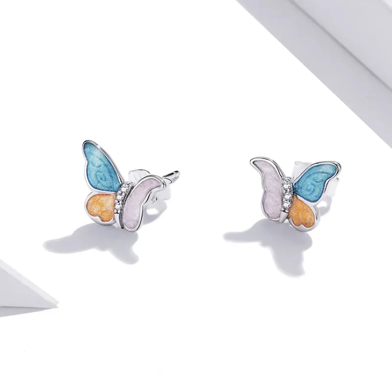 (immagine per) Orecchini a Lobo tipo Pandora Farfalla Con Tre Colori - SCE1156 - Visualizza 2