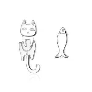 (immagine per) Orecchini a Lobo tipo Pandora Gatto E Pesce - SCE488