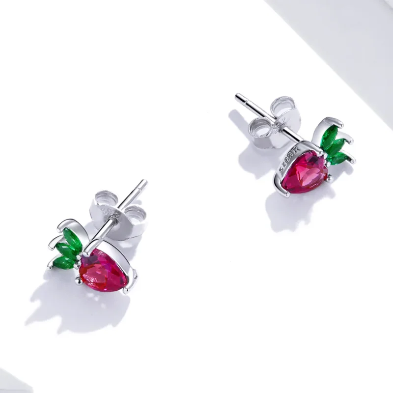 (immagine per) Orecchini a Lobo tipo Pandora Piccola fragola adorabile - SCE1034 - Visualizza 2
