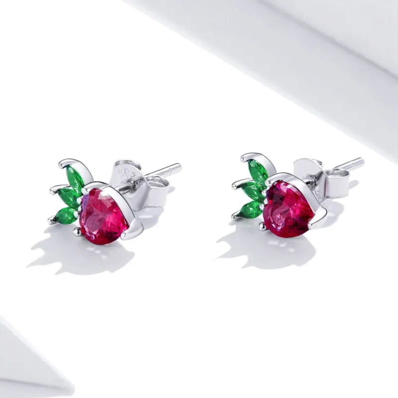 (immagine per) Orecchini a Lobo tipo Pandora Piccola fragola adorabile - SCE1034 - Visualizza 3