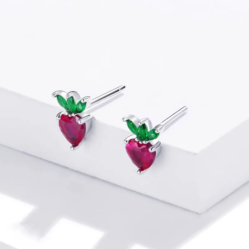 (immagine per) Orecchini a Lobo tipo Pandora Piccola fragola adorabile - SCE1034 - Visualizza 4