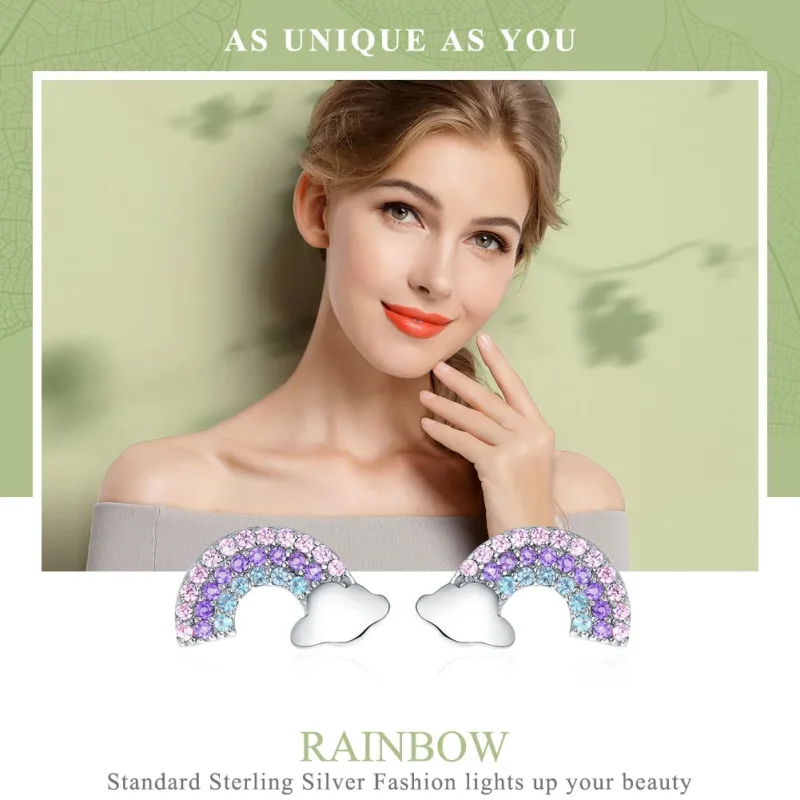 (immagine per) Orecchini a Lobo tipo Pandora Piccolo Arcobaleno - SCE578 - Visualizza 2