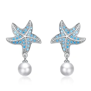 (immagine per) Orecchini a Lobo tipo Pandora Stella Marina Con Perle - BSE405