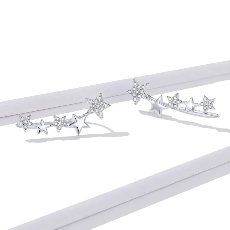 (immagine per) Orecchini a Lobo tipo Pandora Stelle splendenti - BSE351 - Visualizza 4