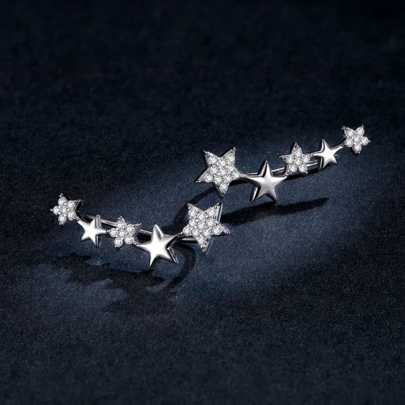 (immagine per) Orecchini a Lobo tipo Pandora Stelle splendenti - BSE351 - Visualizza 5