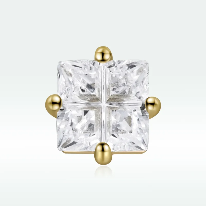 (immagine per) Orecchini a Lobo tipo Pandora Zirconio Princess Square - SCE1090 - Visualizza 3