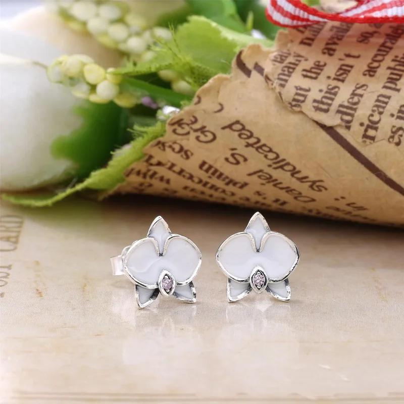 (immagine per) Orecchini a Lobo Orchidee Bianche - Pandora IT - Visualizza 2