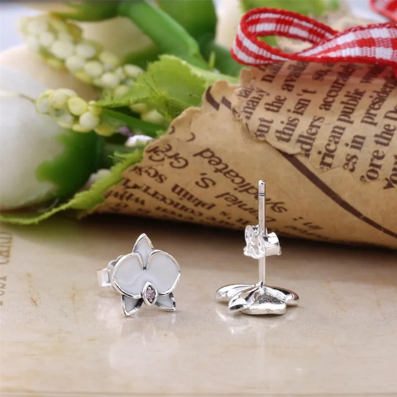 (immagine per) Orecchini a Lobo Orchidee Bianche - Pandora IT - Visualizza 3